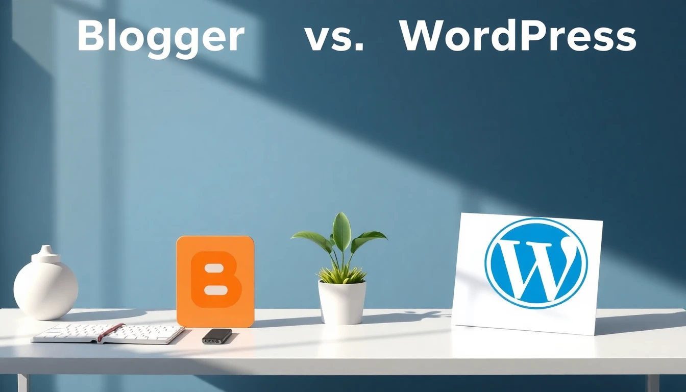 blogger vs wordpress illustration