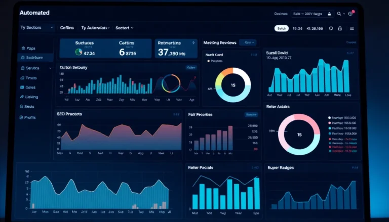 seo automation dashboard showing automated workflows and performance metrics