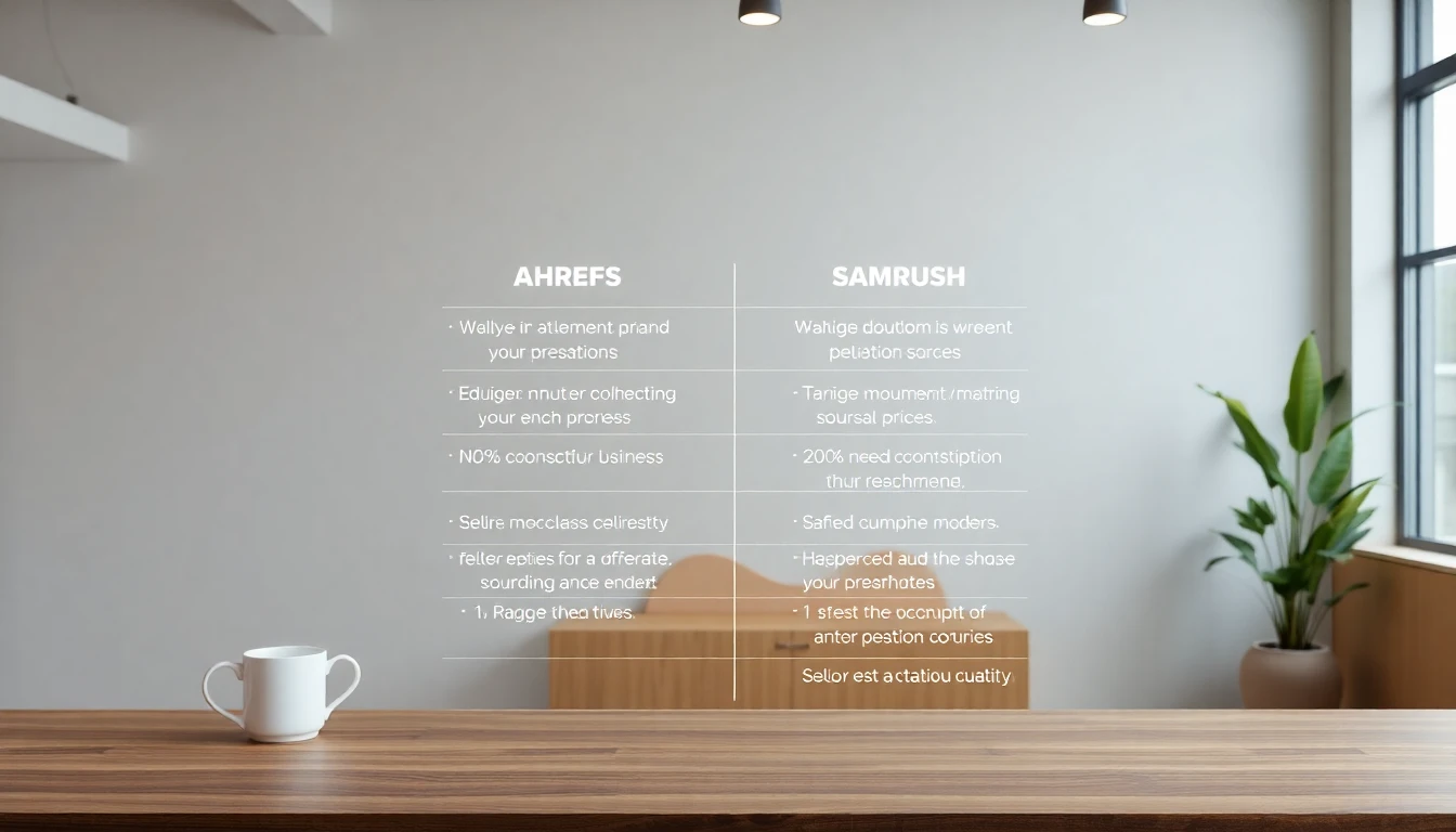 ahrefs vs samrush feature comparison chart